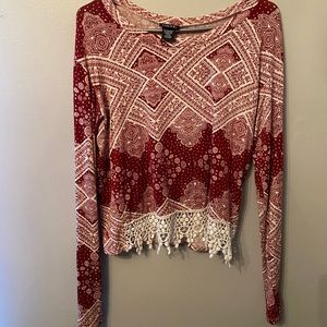 Red and white blouse